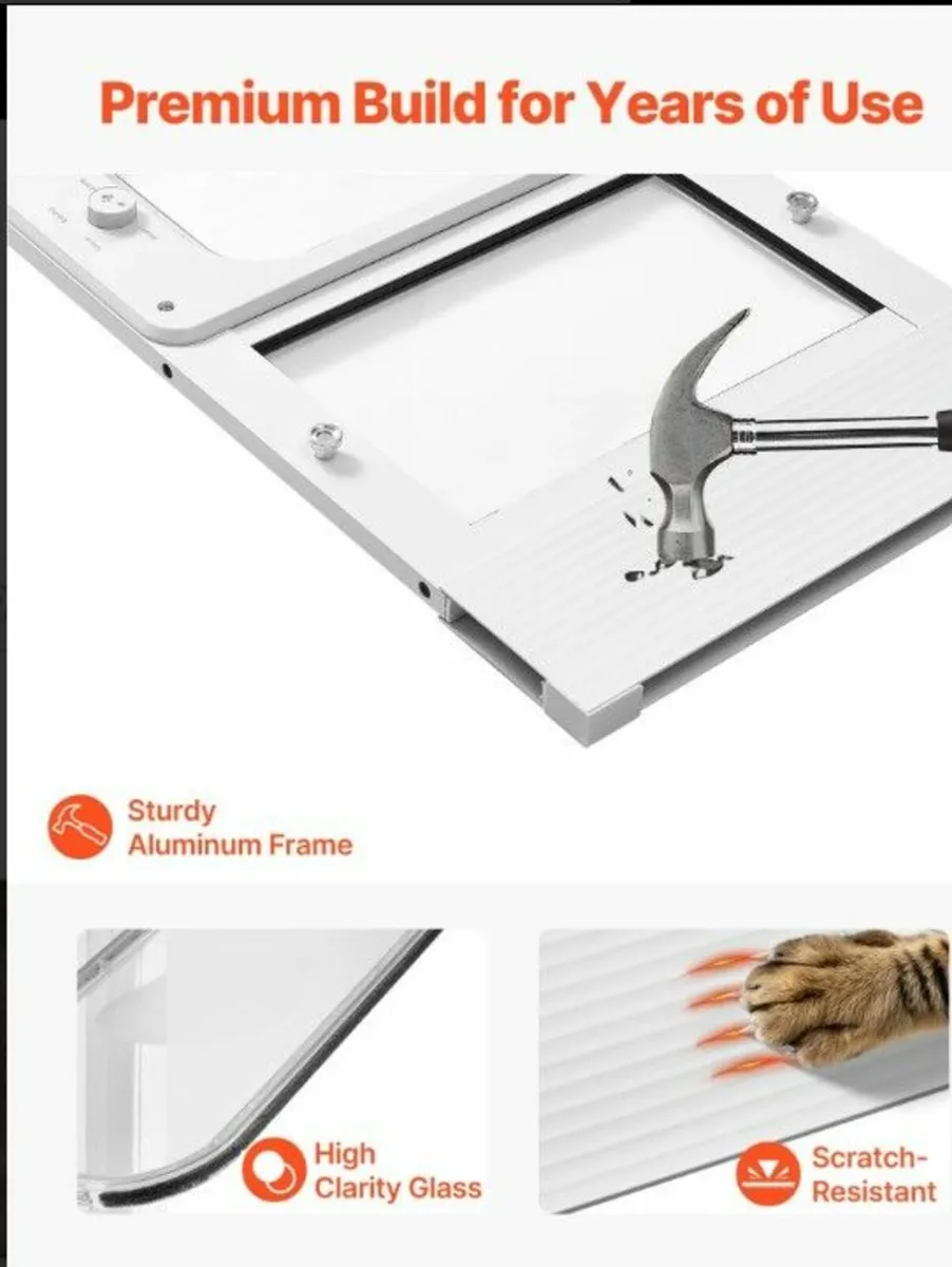 Window Cat Flap with Magnetic Self-Closing Door 4 - Image 3