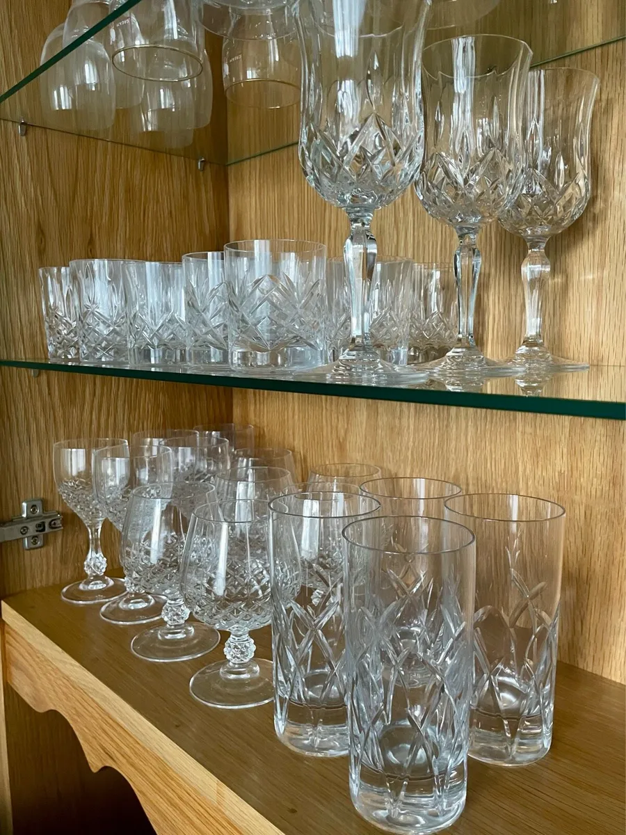 Large collection of stamped crystal glasses - Image 1