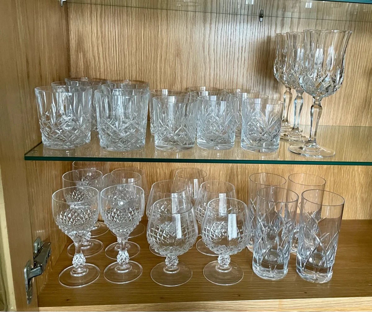 Large collection of stamped crystal glasses - Image 2