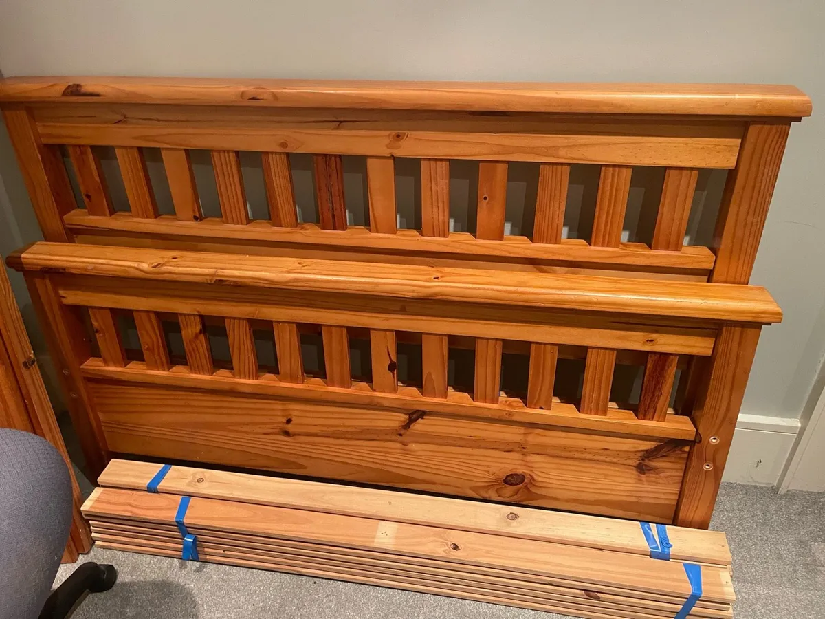 Beautiful Very Solid 4Ft 6” Double Wooden Bed - Image 2