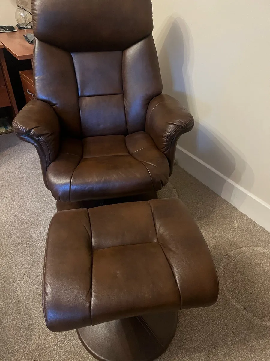 Swivel chair and footstool - Image 1
