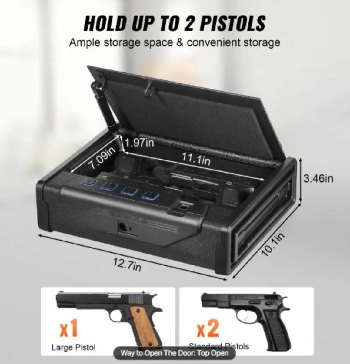 Gun Safe for Pistols Biometric Gun Safe with 3 - Image 3