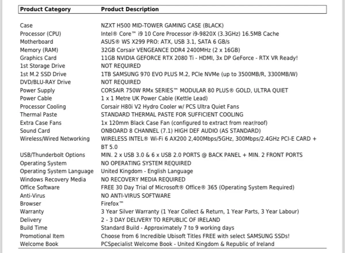 RTX 2080 Ti / i9-9820X X299 Workstation-Gaming PC - Image 2