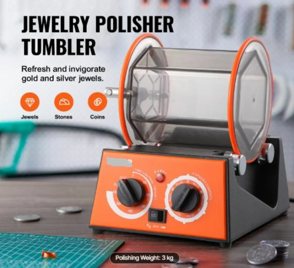 3kg Rotary Tumbler Surface Polisher Jewelry Polis - Image 2