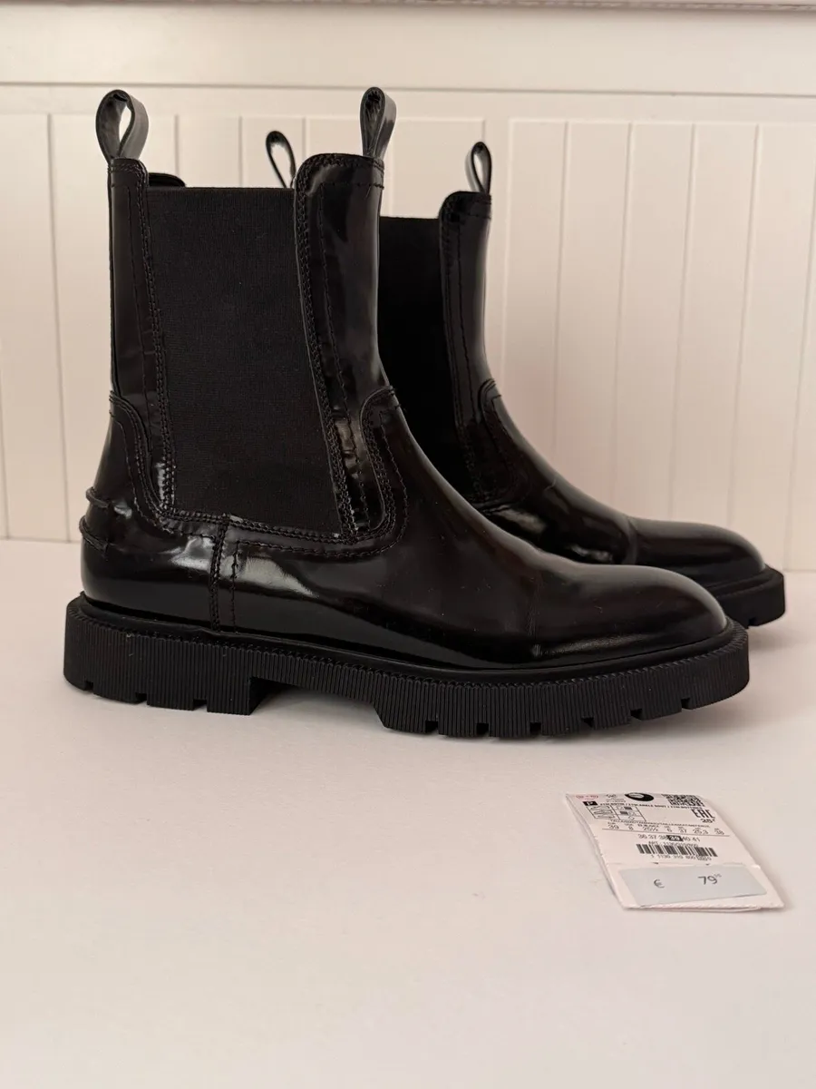 Zara leather ankle boots - Image 3