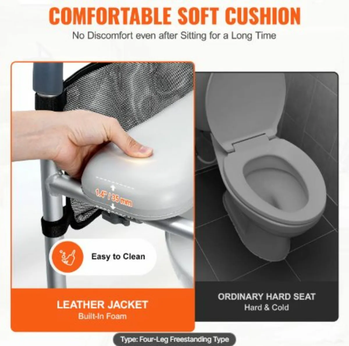 Raised Toilet Seat, 7-Position Height Adjustment - Image 4
