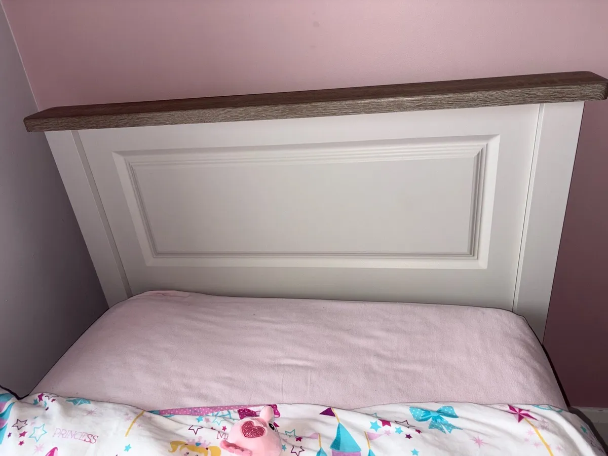 Bed 3ft, solid wood, Glandor Light Grey Bed Frame - Image 2