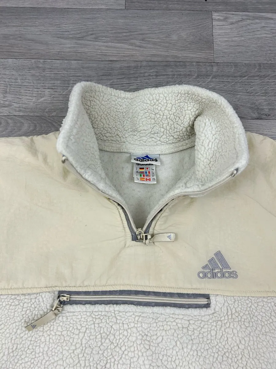 Vintage Adidas Sherpa Fleece Half Zip Jacket XL - Image 3