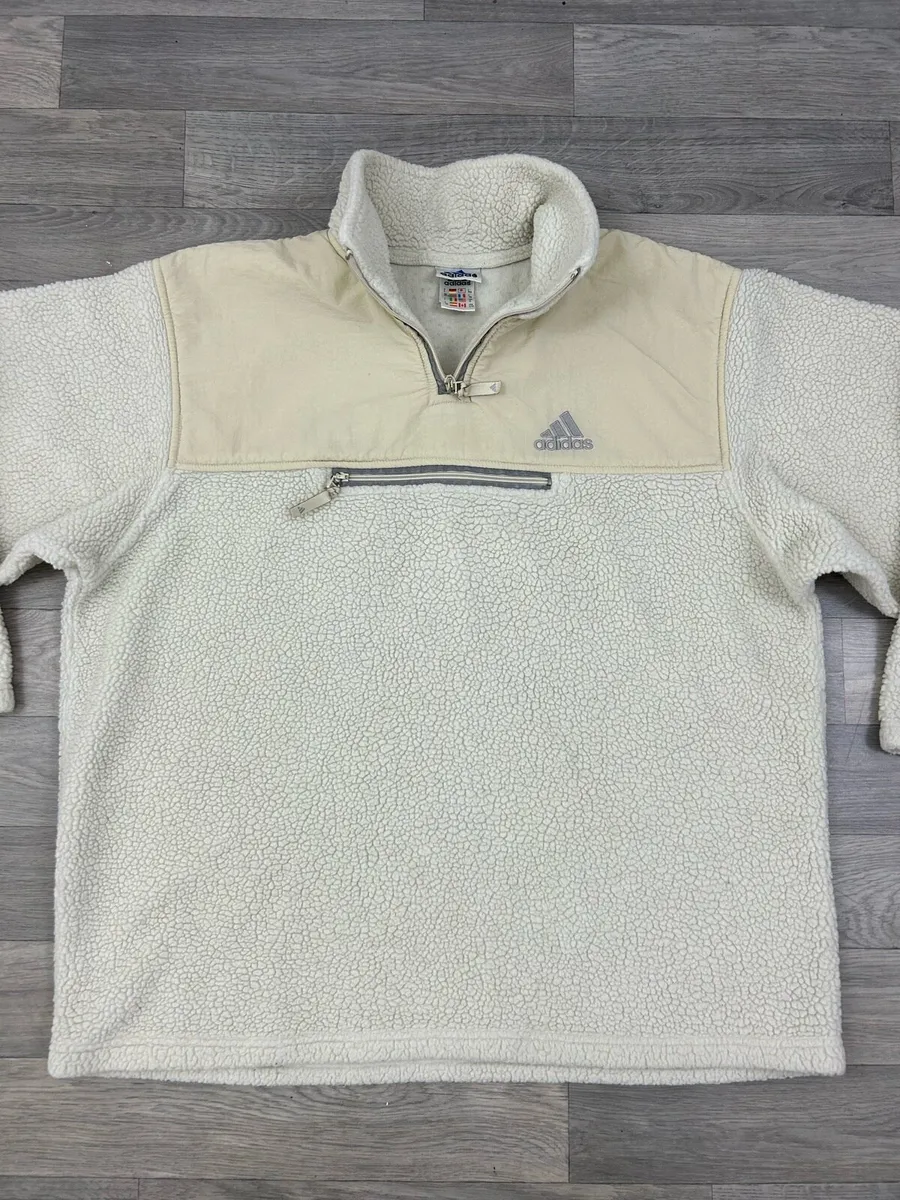 Vintage Adidas Sherpa Fleece Half Zip Jacket XL - Image 2