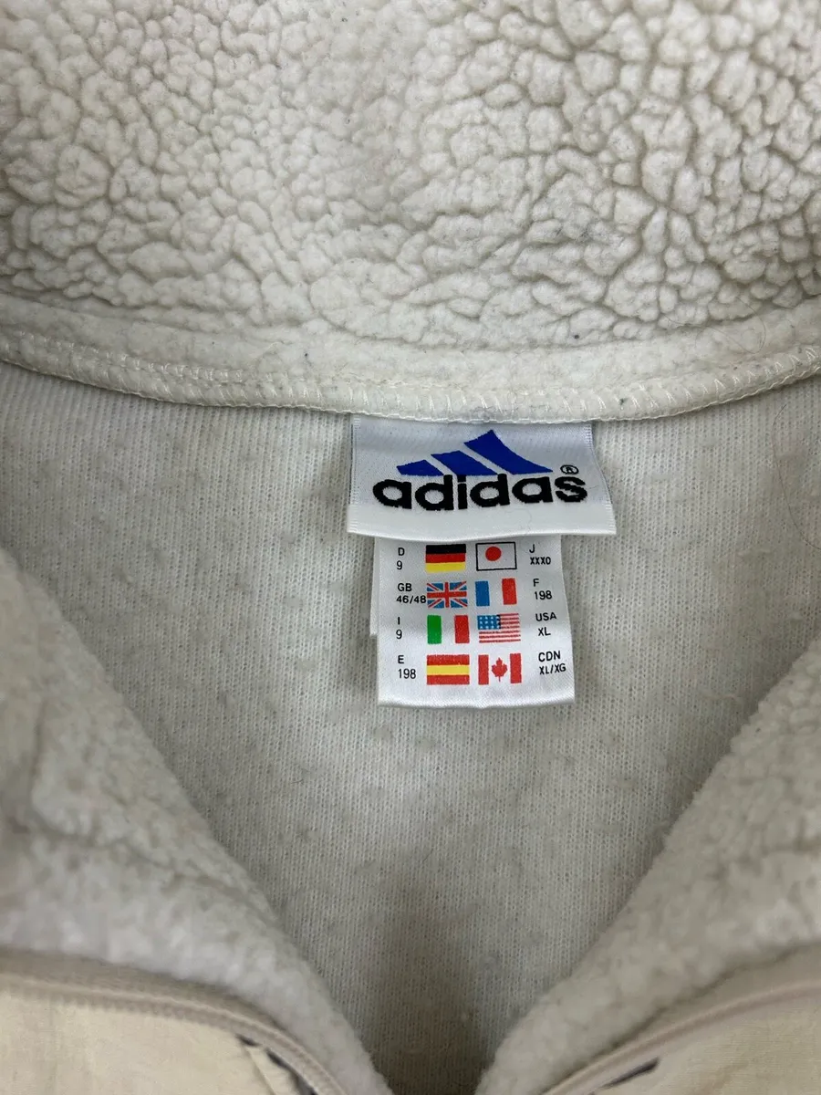 Vintage Adidas Sherpa Fleece Half Zip Jacket XL - Image 4