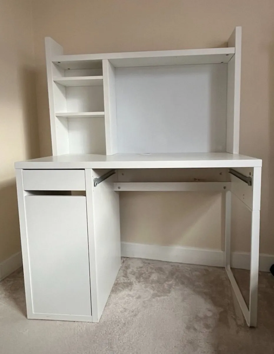 Office desk, white, 105x50 cm - Image 1