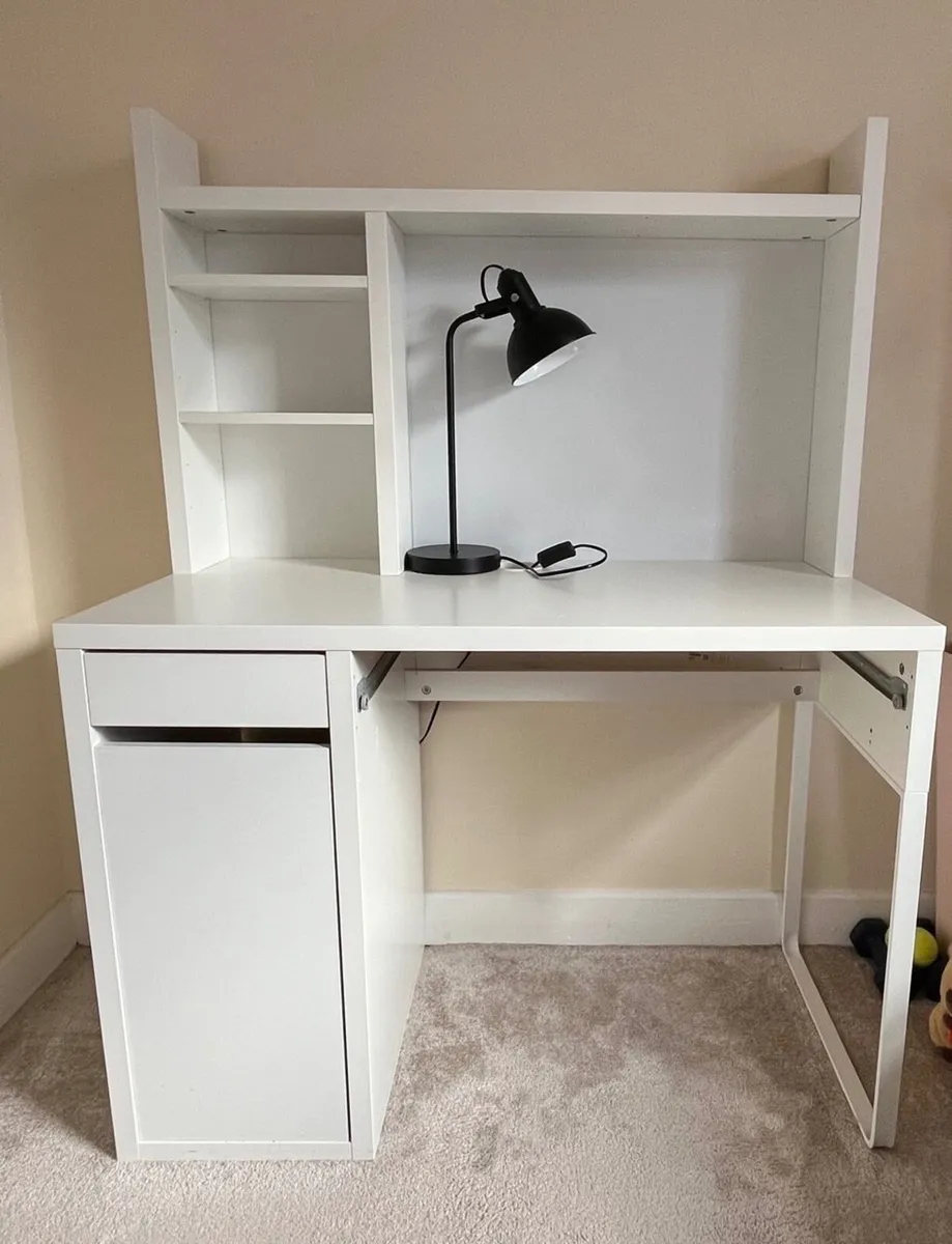 Office desk, white, 105x50 cm - Image 2