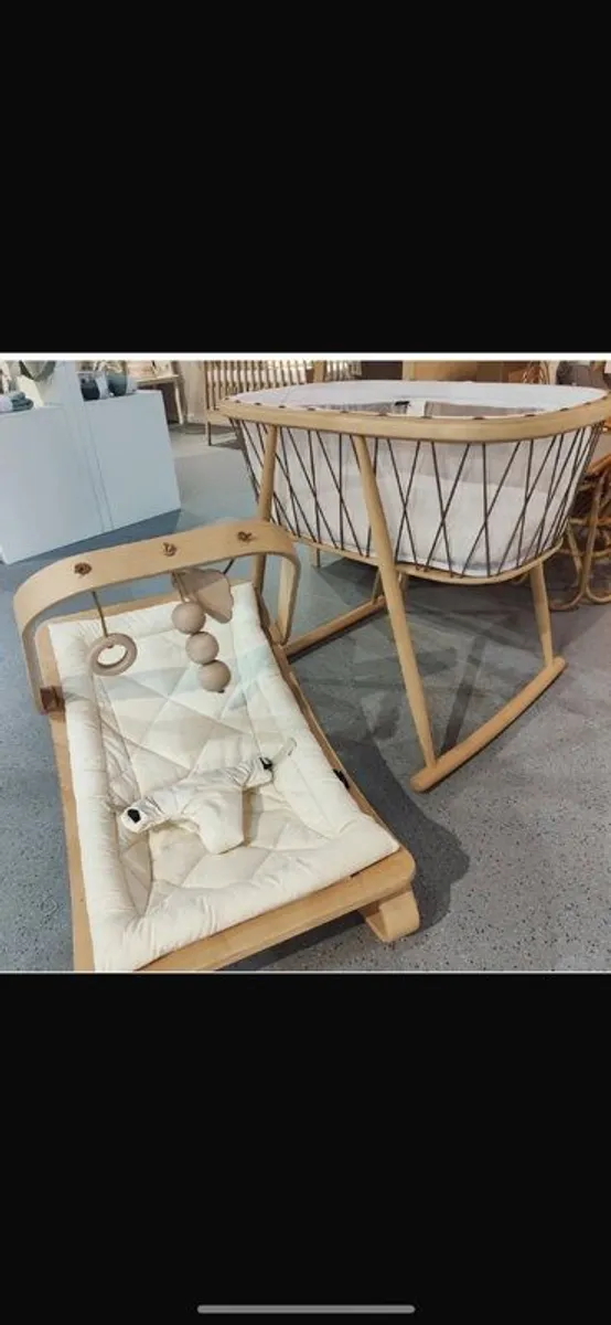 Wooden Crid/Cradle and wooden rocking chair - Image 4