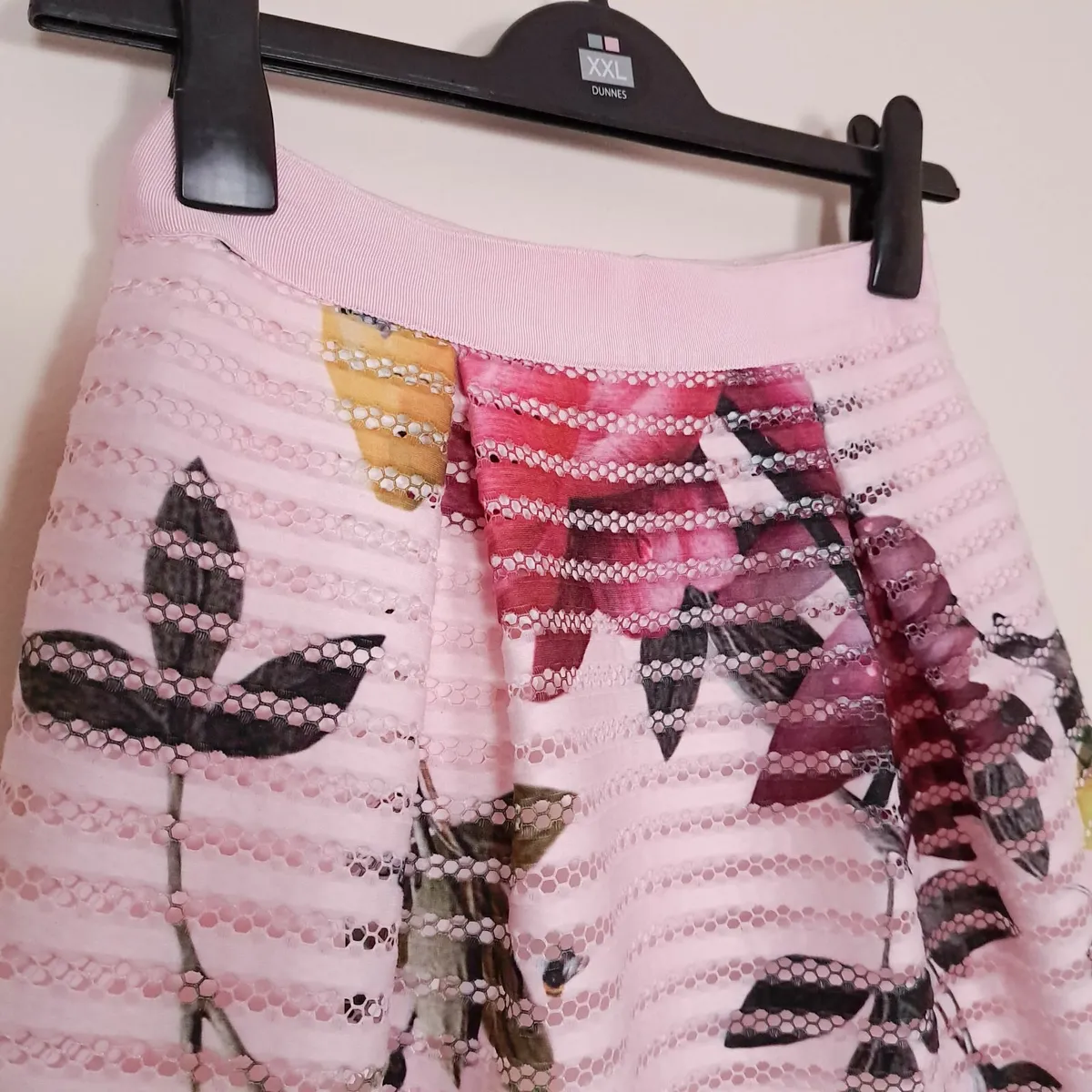 Ted Baker Pink Floral Fit & Flare Mini Skirt 6UK - Image 4