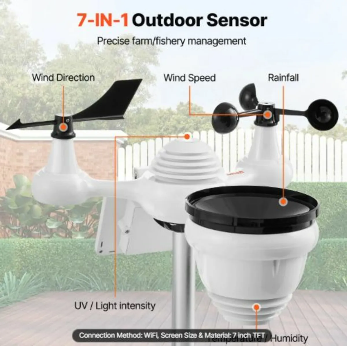 7-in-1 Wi-Fi Weather Station 186mm (7 in) TFT - Image 2