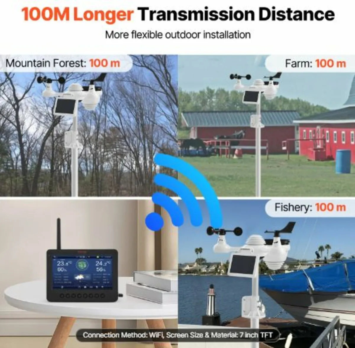 7-in-1 Wi-Fi Weather Station 186mm (7 in) TFT - Image 4