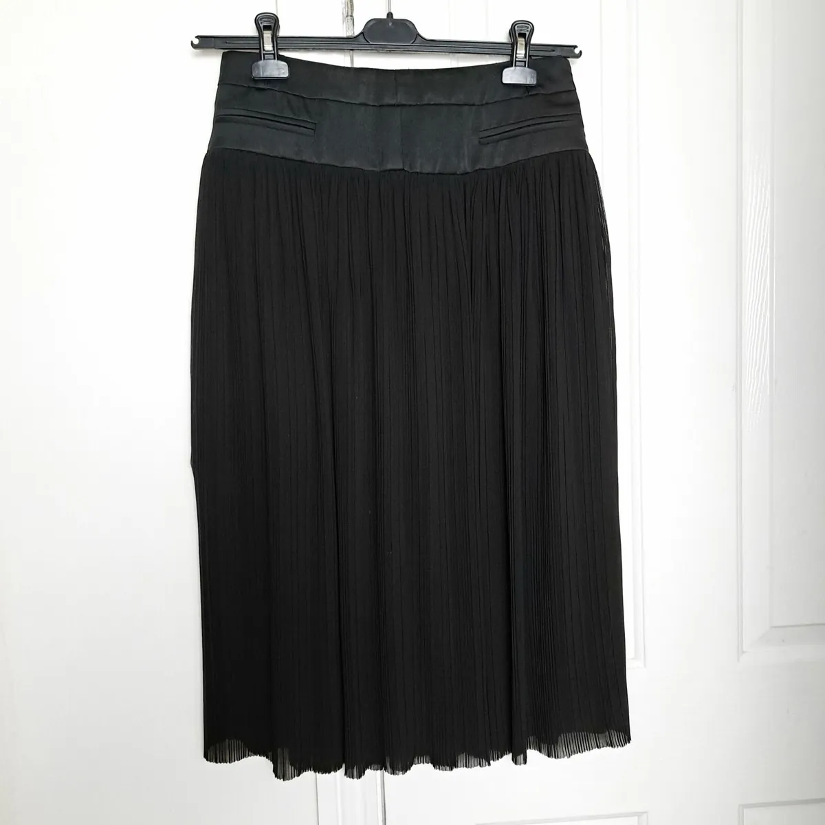 Claudie Pierlot Black Pleated Midi Skirt 10UK/38EU - Image 1