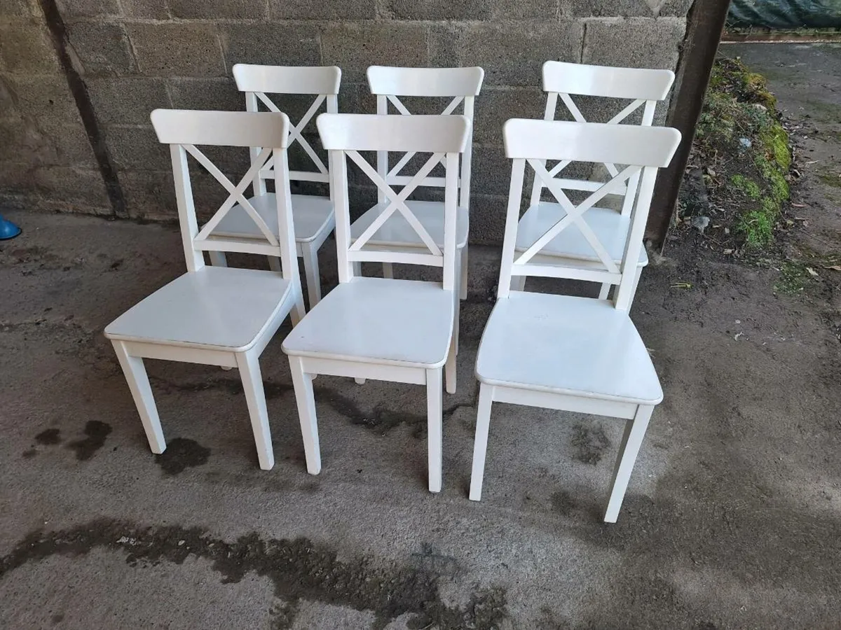 White IKEA chairs (DELIVERY) - Image 1