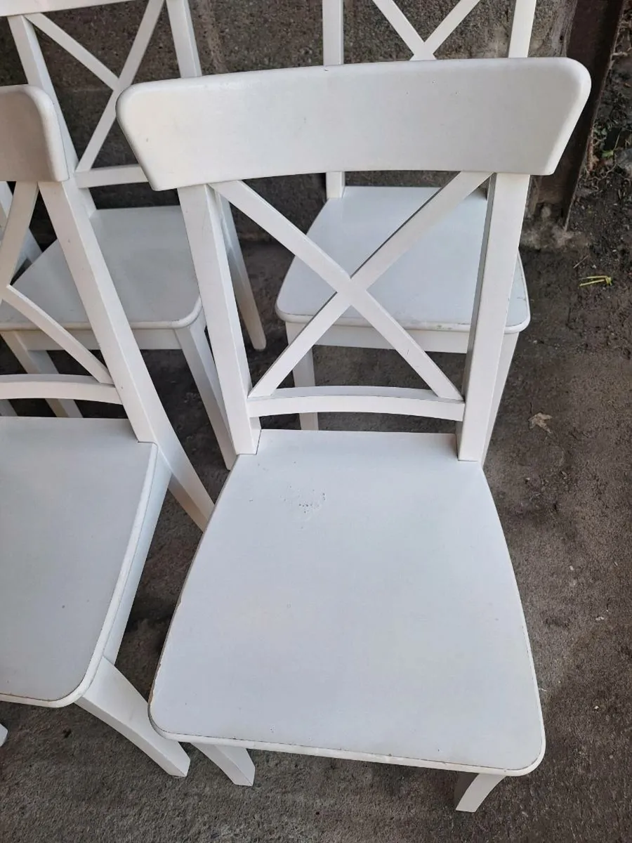 White IKEA chairs (DELIVERY) - Image 4
