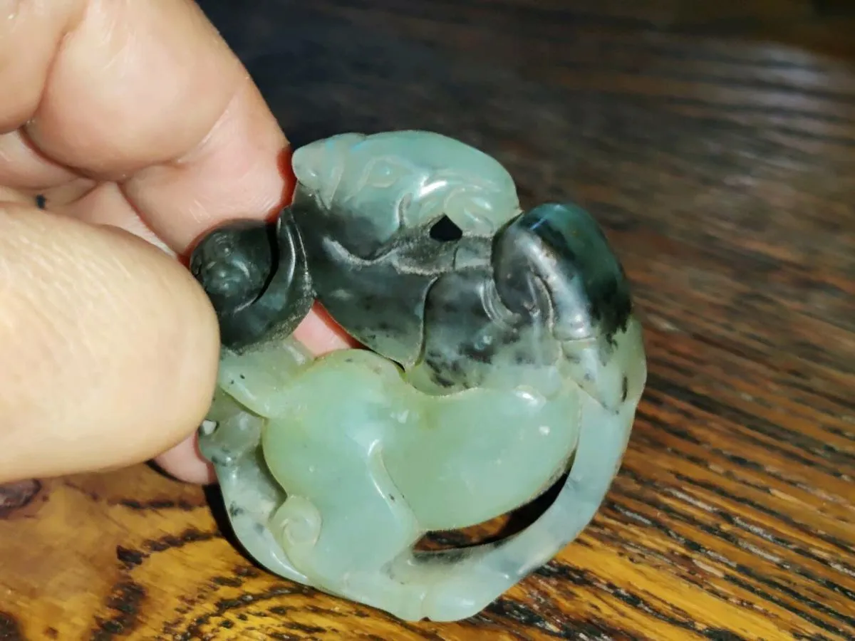 RARE, HORSE & JOCKEY, Real JADE Chunky Mantra ! - Image 4