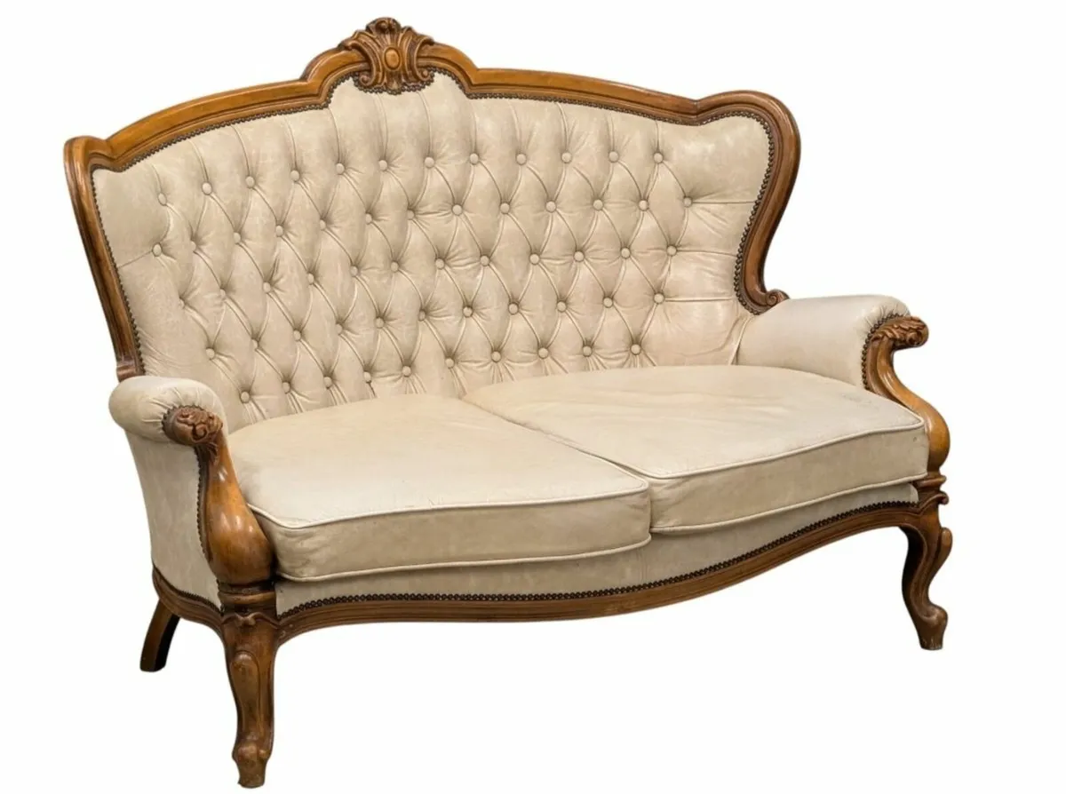 Italian 19th Century Two Seater Sofa Armchair - Image 1