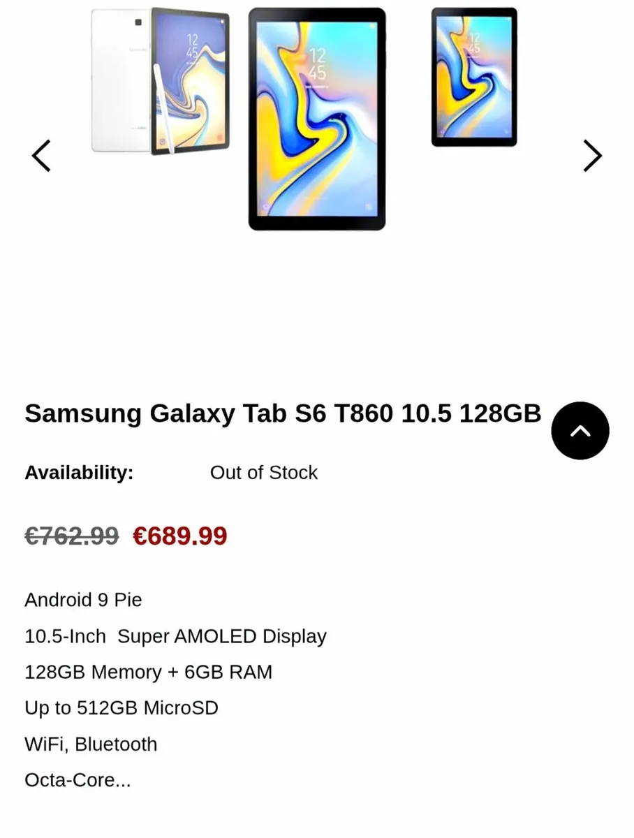 Tablet SM-T860 Samsung Galaxy Tab S6 replace - Image 2