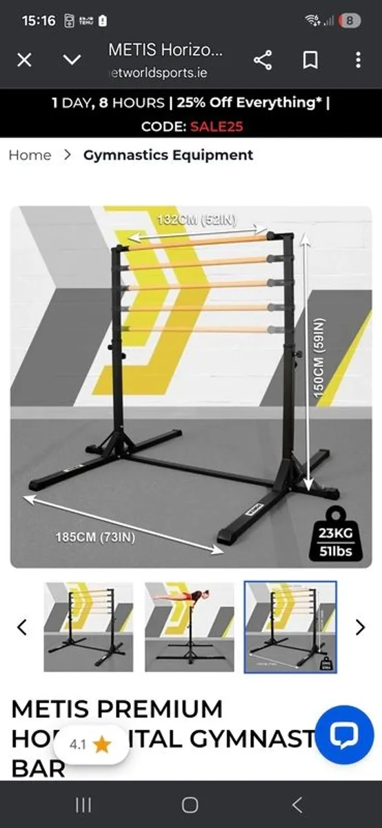 Gymnastics Horizontal Bar - Image 1