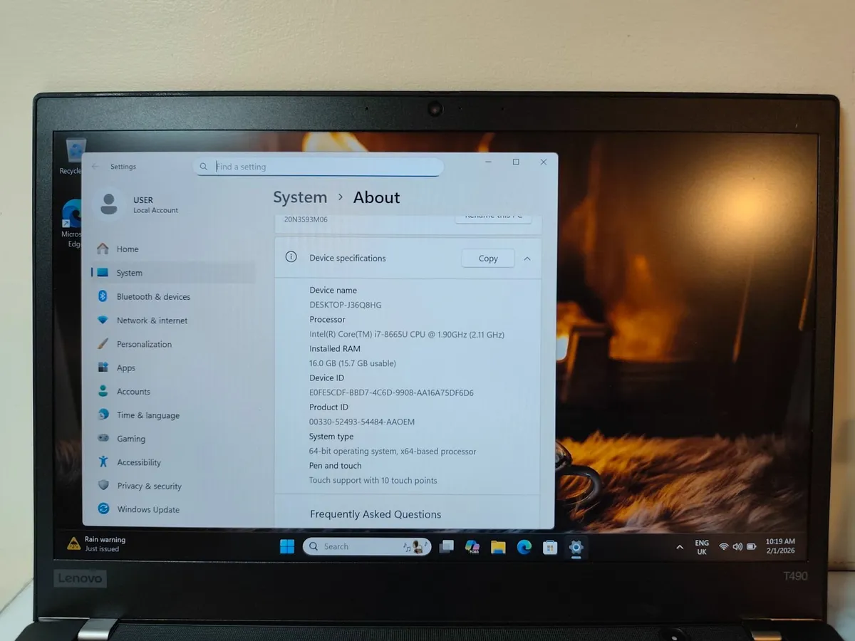 Lenovo ThinkPad T490 Intel i7 8th Gen | 16GB RAM - Image 4