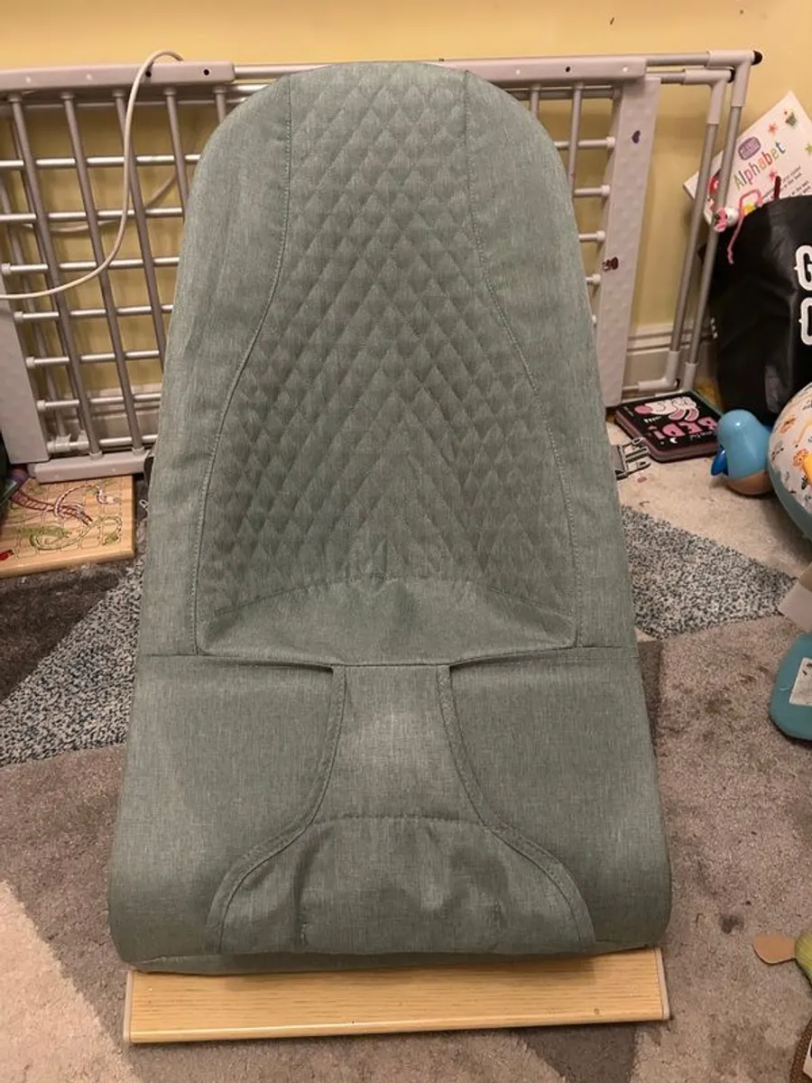 Nested Gravity Wooden Baby Bouncer Sage Green - Image 2