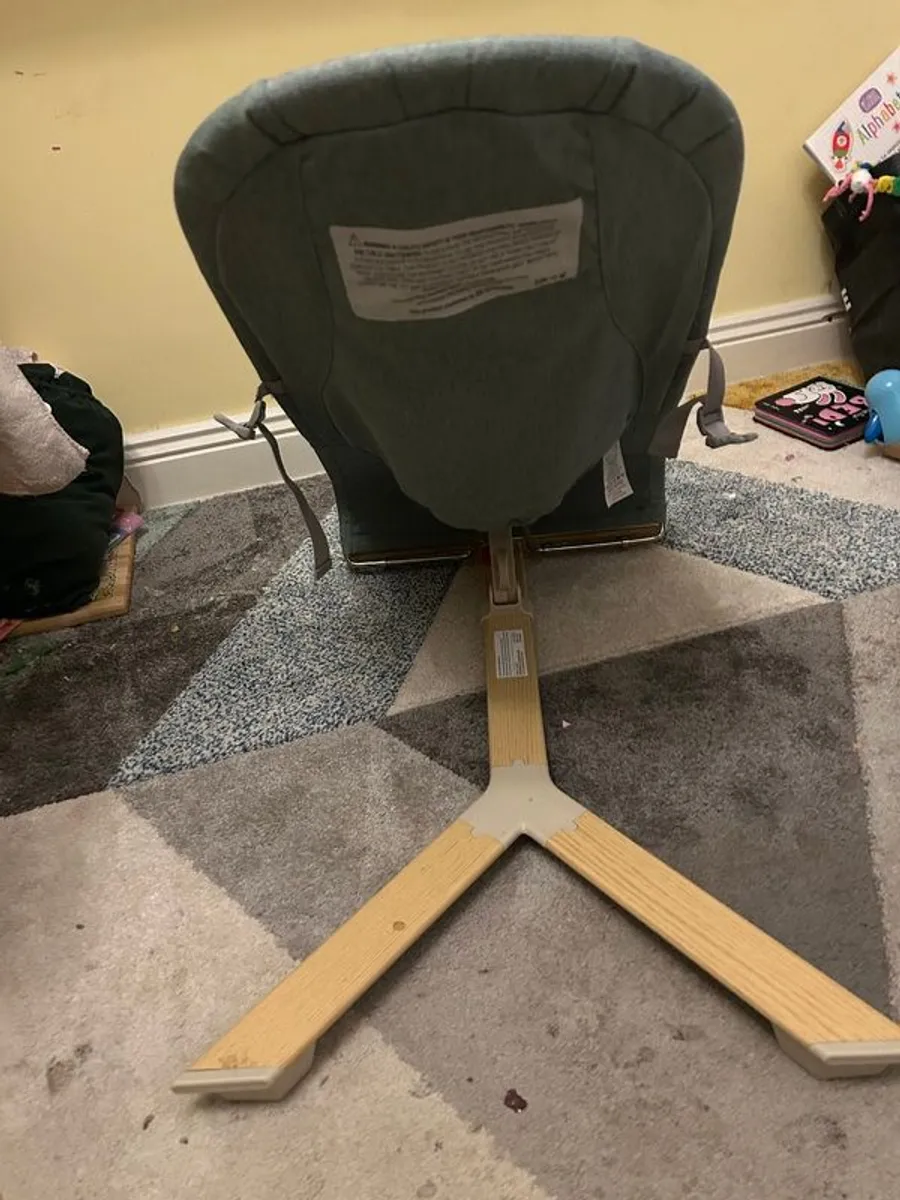 Nested Gravity Wooden Baby Bouncer Sage Green - Image 3