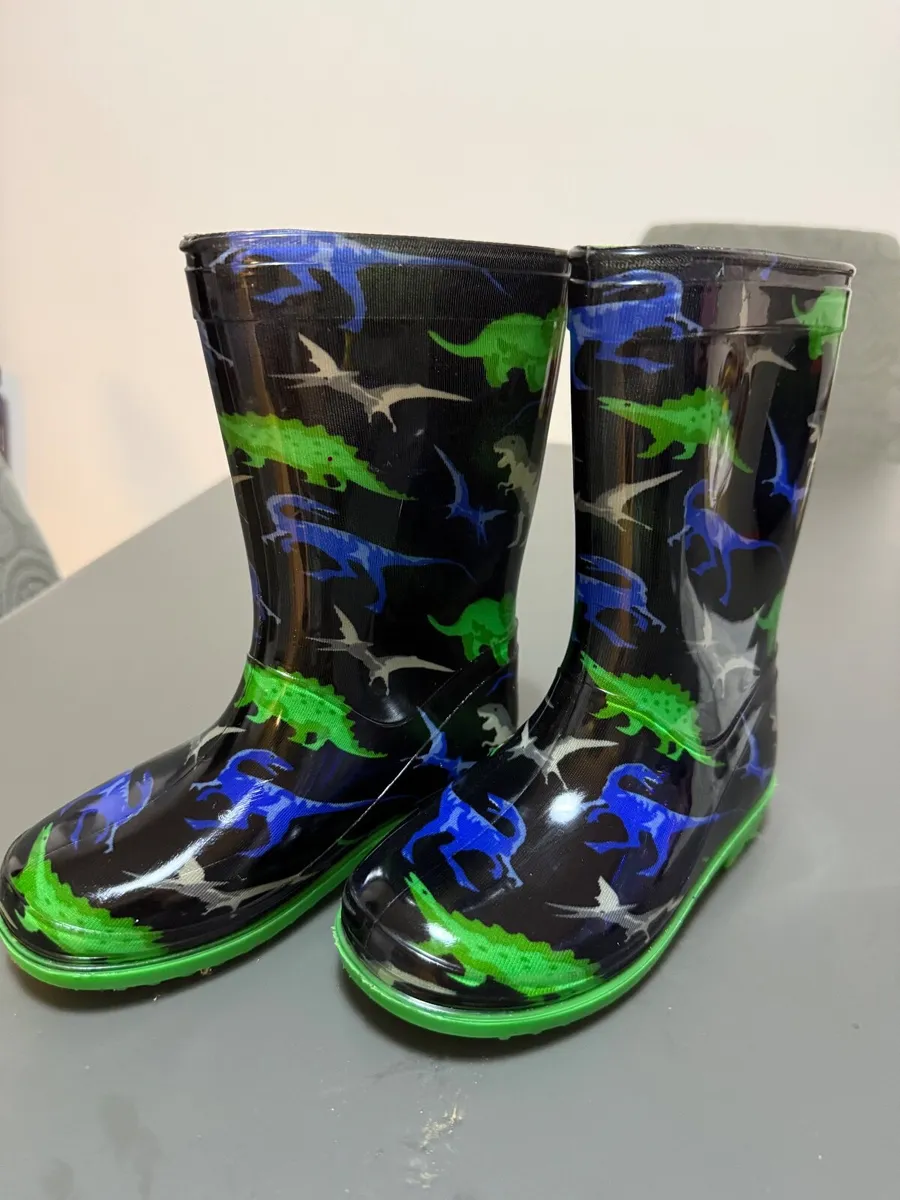 Kids' dinosaur wellington boots - Image 1