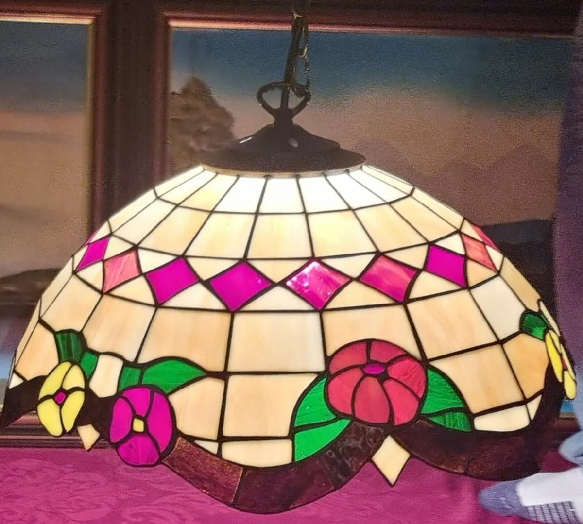 Tiffany Style Ceiling Pendant Lamp 18" Wide Shade - Image 1