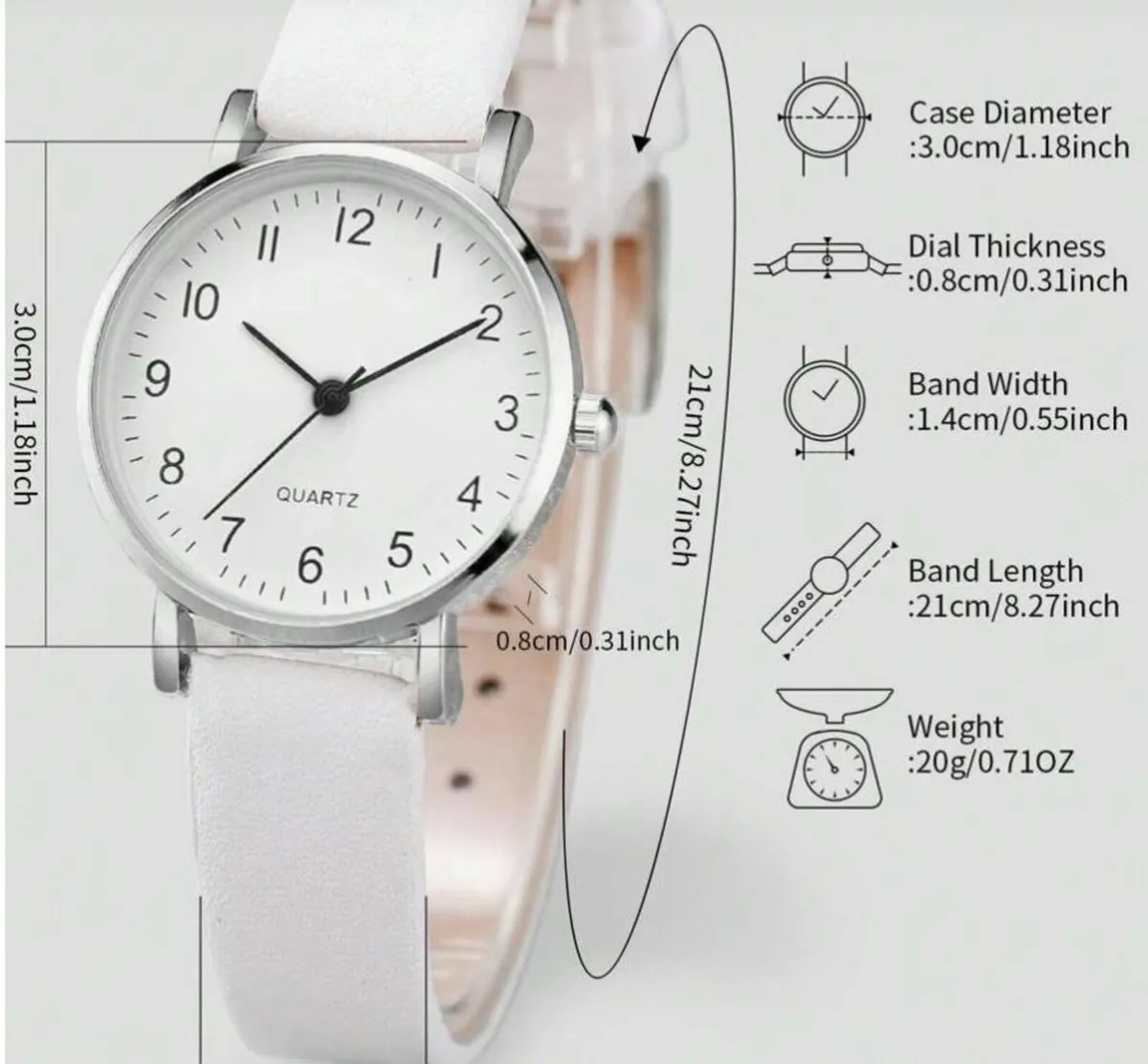 Brand New Woman Watch High Quality White - Image 2