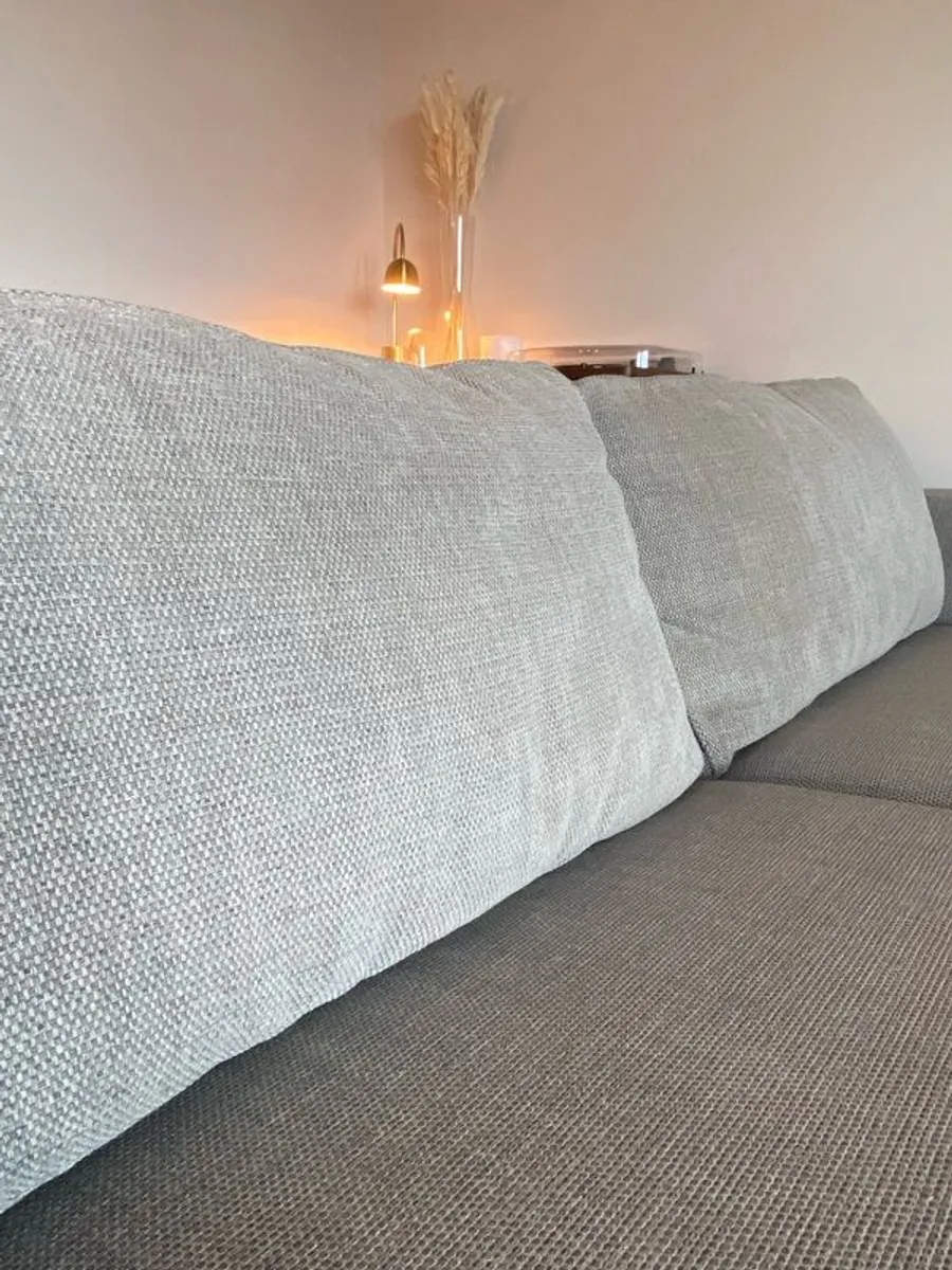 REDUCED TO SELL - DFS grey fabric 3 seater sofa - Image 2