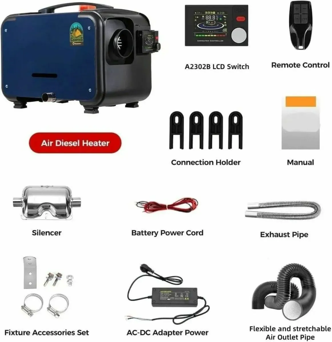 Diesel Heater Air 12V 8KW Portable with Bluetooth - Image 4