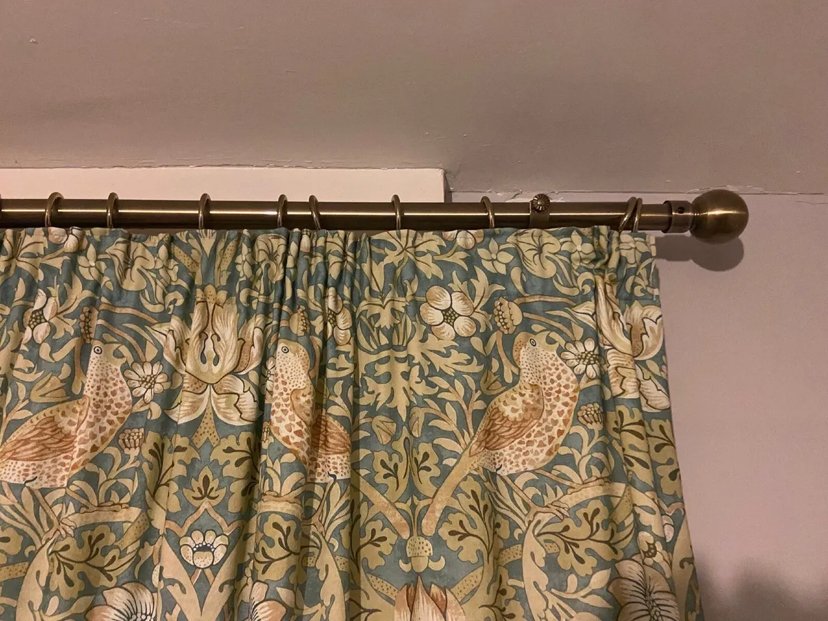 William Morris curtains and pole - Image 3