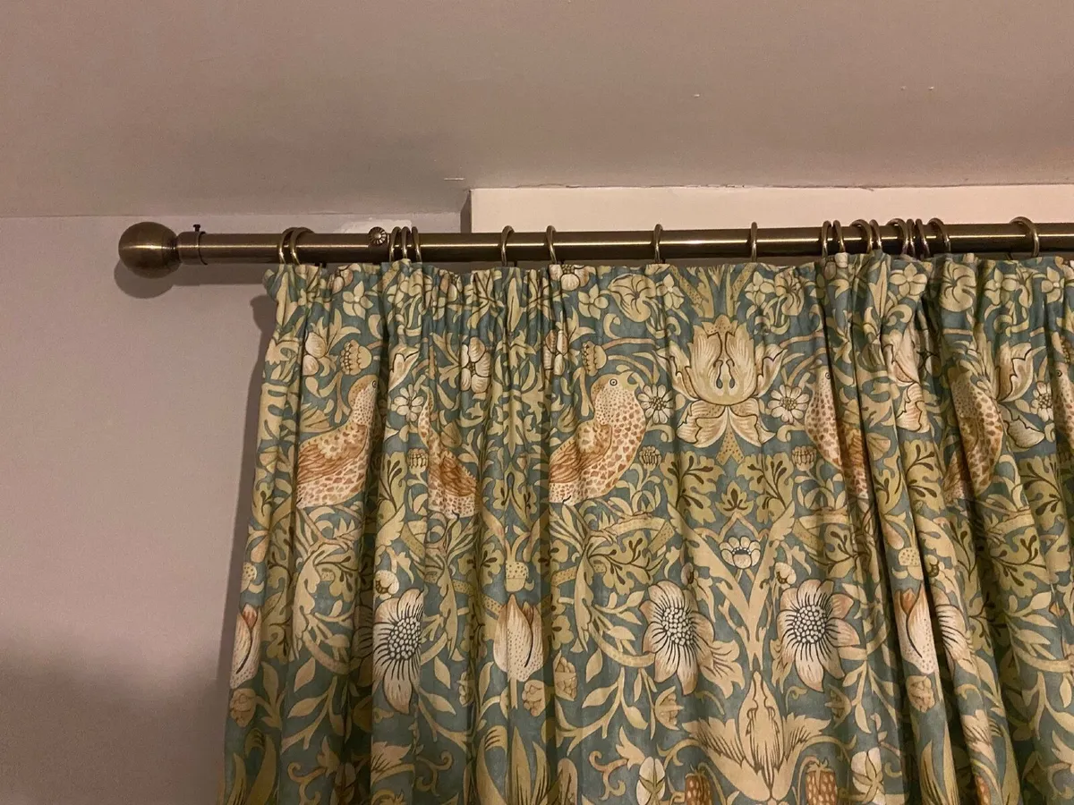 William Morris curtains and pole - Image 2