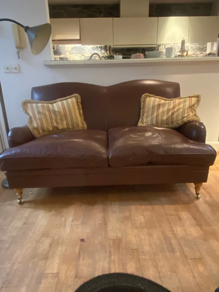 Leather couch and armchair - Image 1