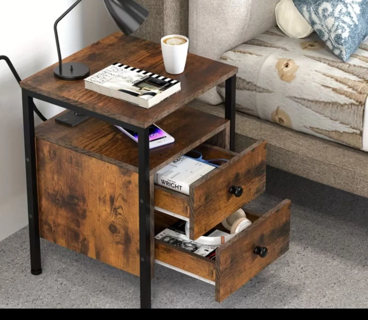 Coffee table Vintage Bedside Table - Image 2
