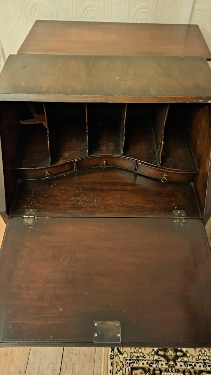 Mahogany Writing Bureau with Brass Handles - Image 2