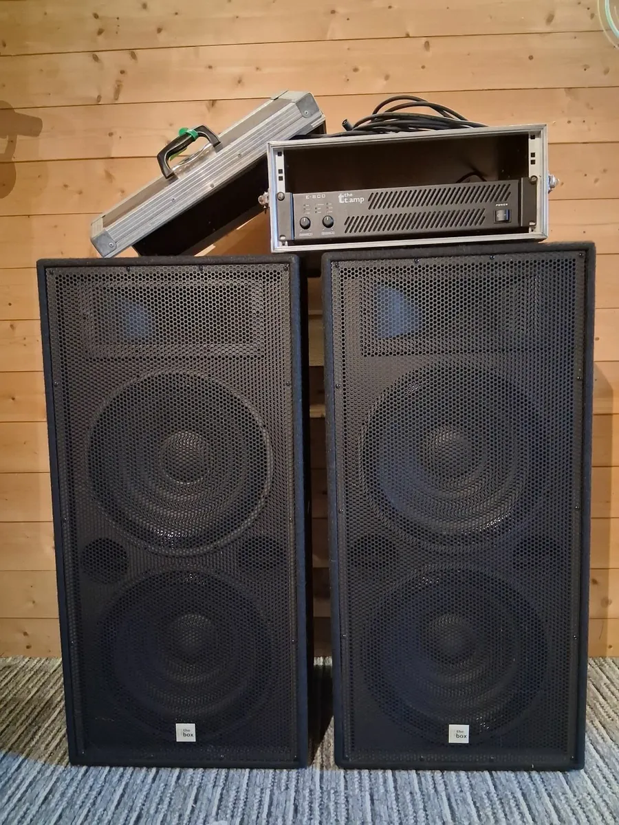 PA speakers and Amplifier - Image 1