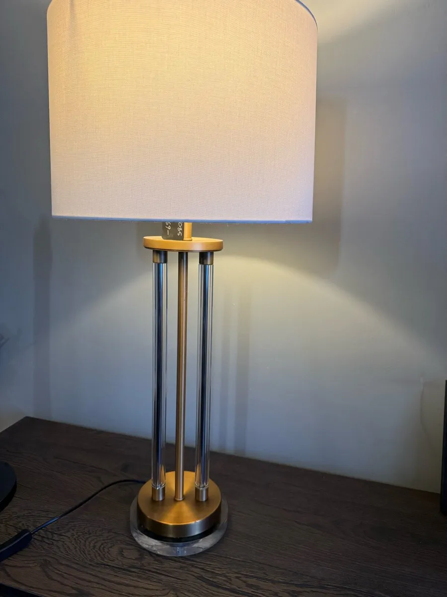 Brass and Glass Table Lamp - Image 4