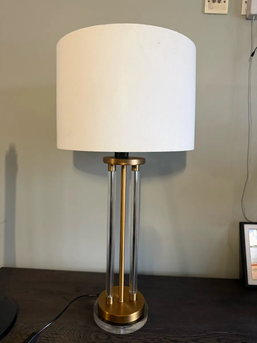 Brass and Glass Table Lamp - Image 3
