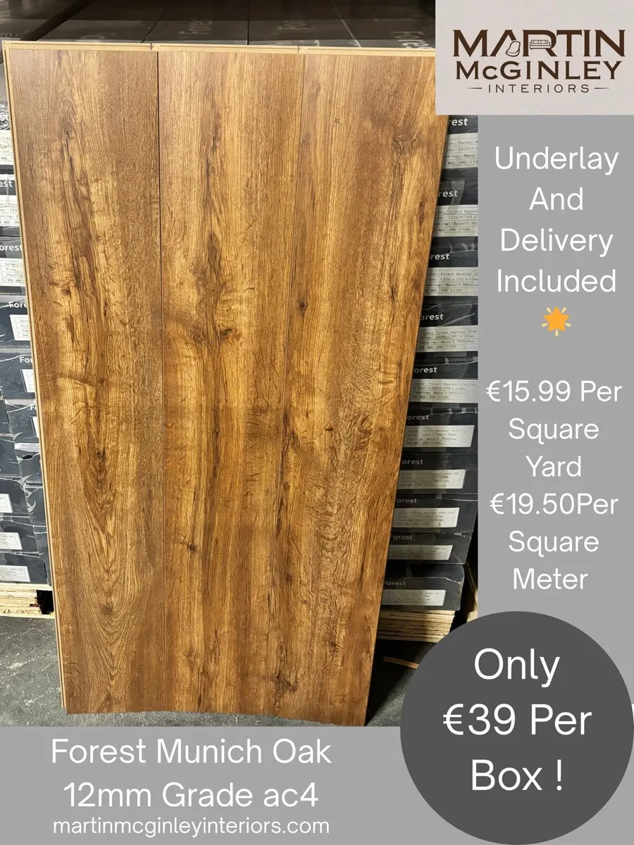 New 12mm Munich Oak Laminated Flooring - Image 1