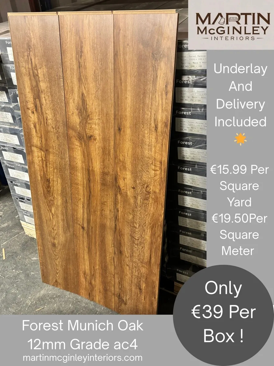 New 12mm Munich Oak Laminated Flooring - Image 2