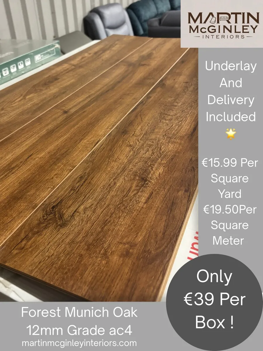 New 12mm Munich Oak Laminated Flooring - Image 3