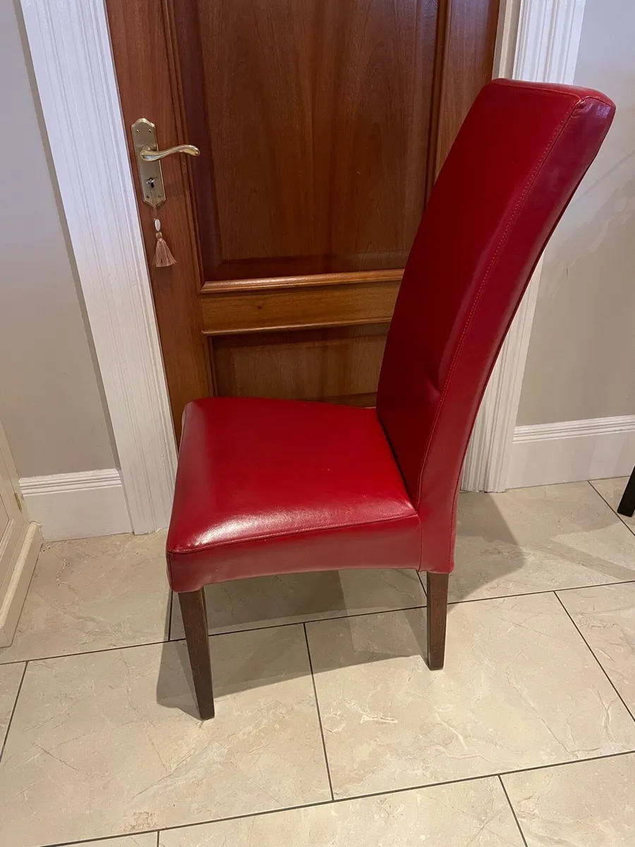 Red leather chairs x 6