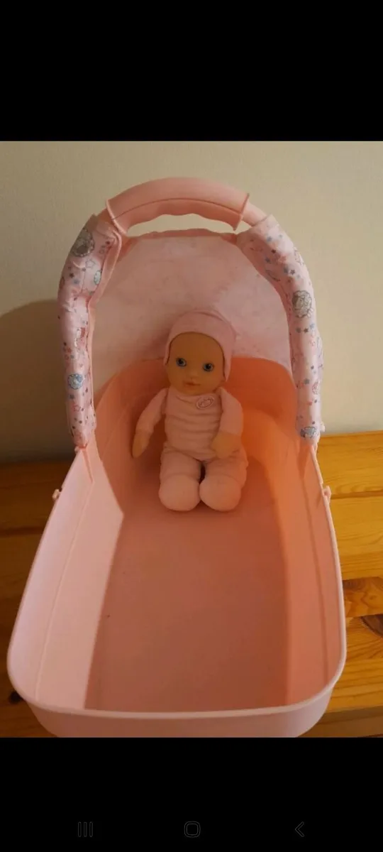 Baby Annabel carry cot and doll - Image 1