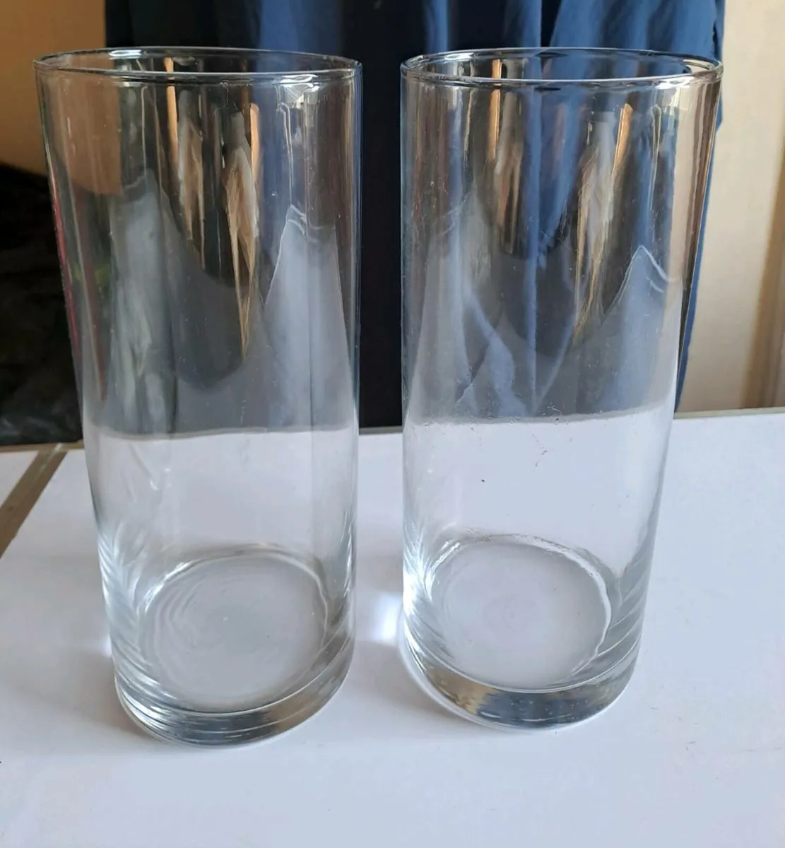 Clear Glass Cylinder Vases – Set of 2 - Image 1