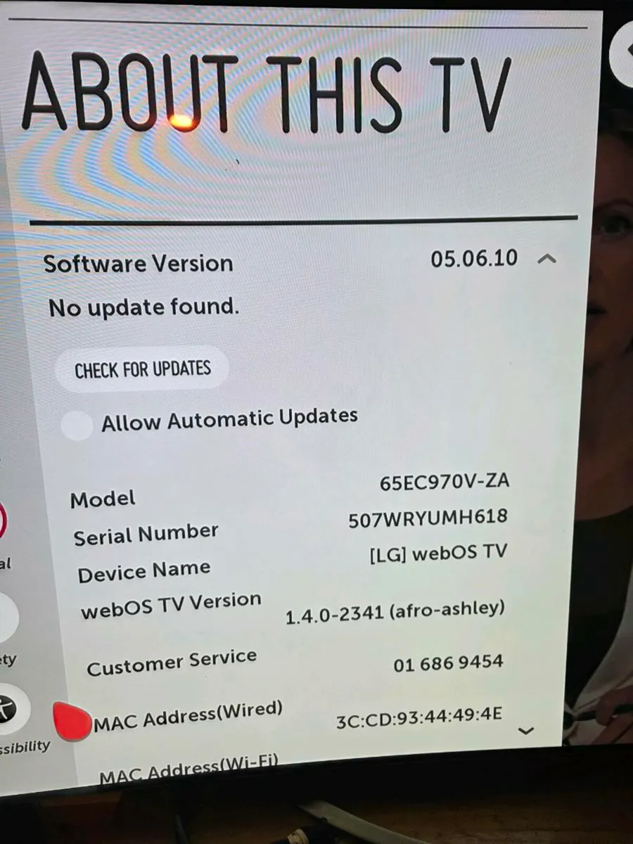 LG TV 65 inch  model 65EC970V-ZA - Image 2